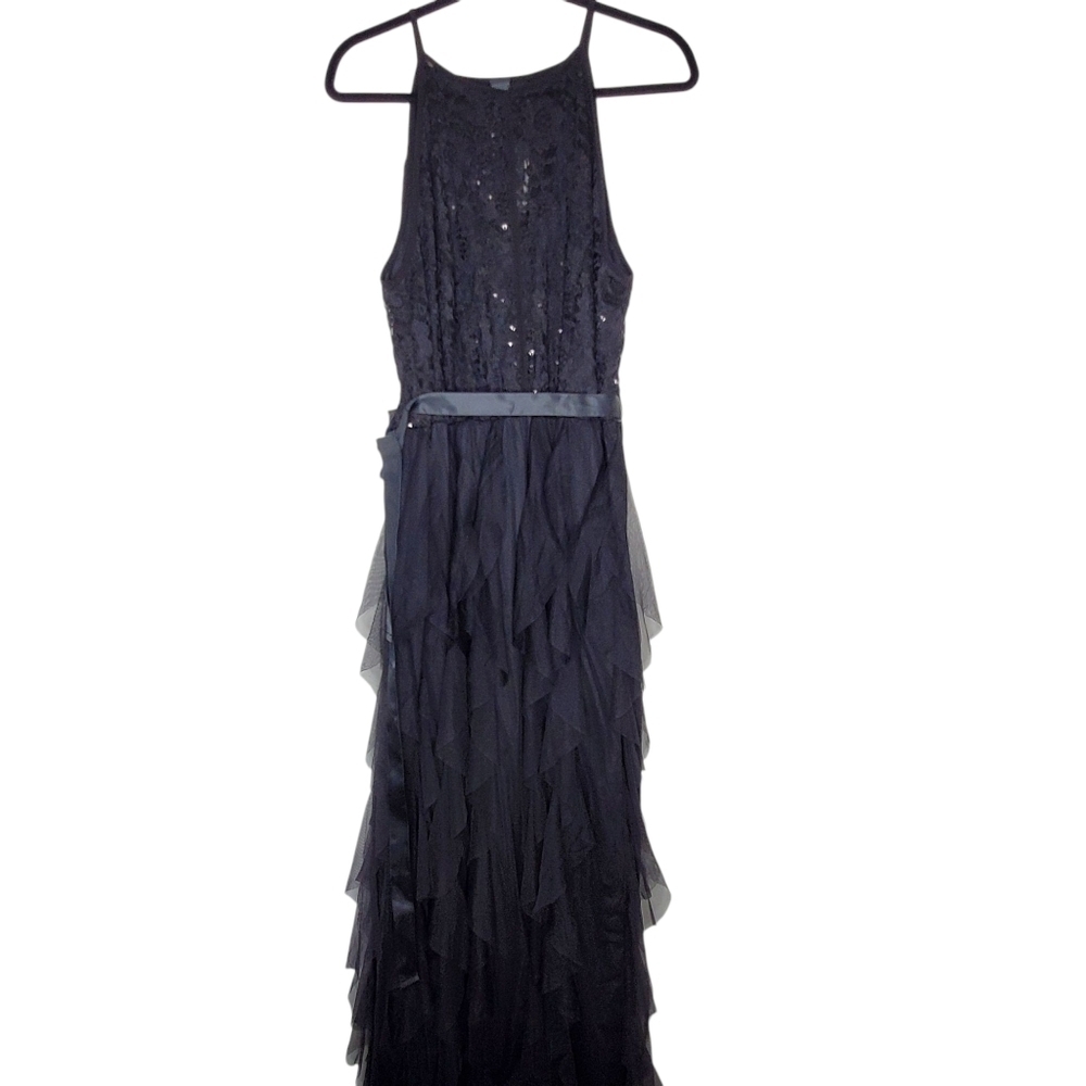 Candalite Sequin Lace Maxi Dress Size 1X Tiered Tulle Skirt Evening‎ Gown NEW - Picture 16 of 16